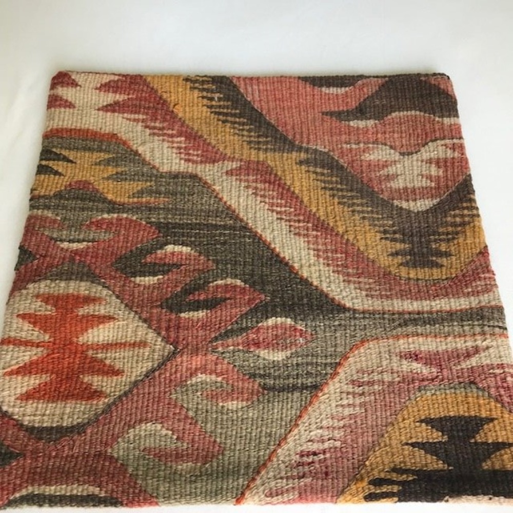 Turkish Pillow Cover, Kilim Cushion Cover.16"x16"